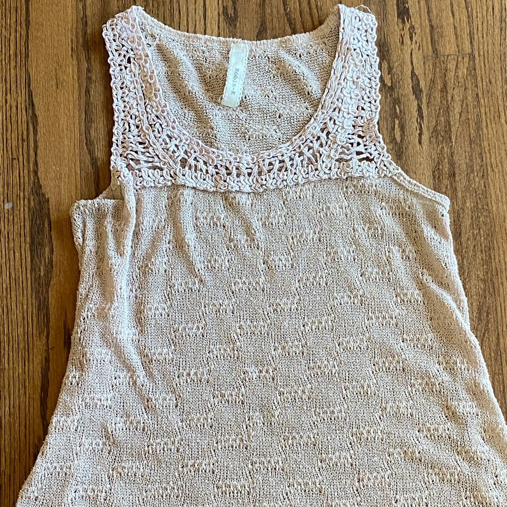Robin K Pink Knit Tank Top